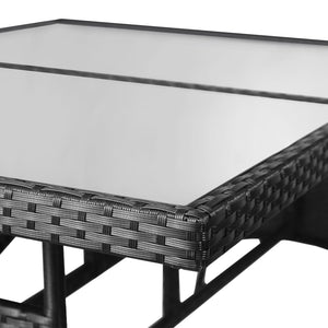 Gartentisch Schwarz 140 x 80 x 74 cm Poly Rattan
