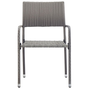 vidaXL Chaises de jardin 6 pcs empilables Résine tressée Gris