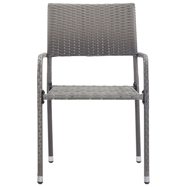 vidaXL Chaises de jardin 6 pcs empilables Résine tressée Gris