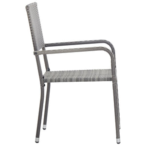 vidaXL Chaises de jardin 6 pcs empilables Résine tressée Gris
