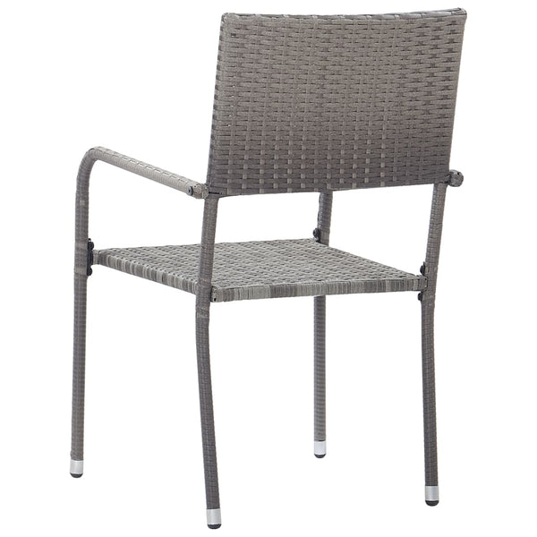 vidaXL Chaises de jardin 6 pcs empilables Résine tressée Gris