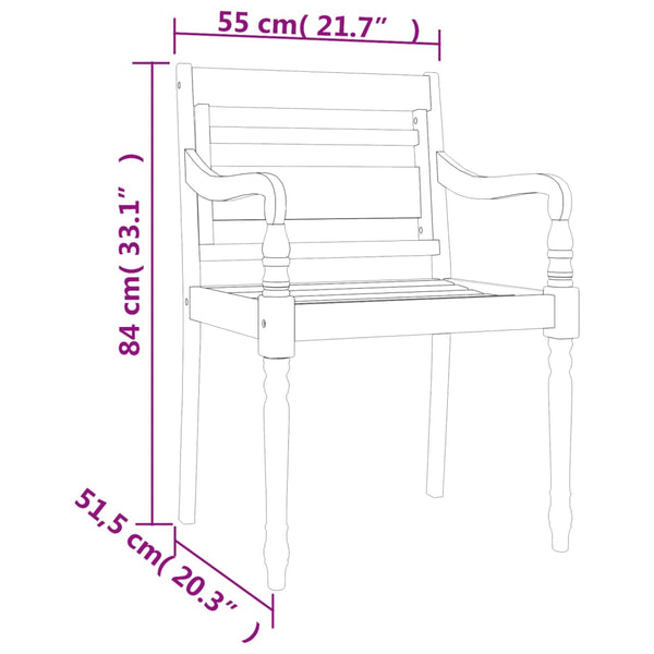 5-tlg. Garten-Essgruppe Massivholz Teak