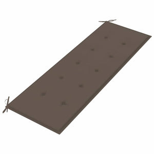 Batavia-Bank mit Taupe Kissen 150 cm Massivholz Teak