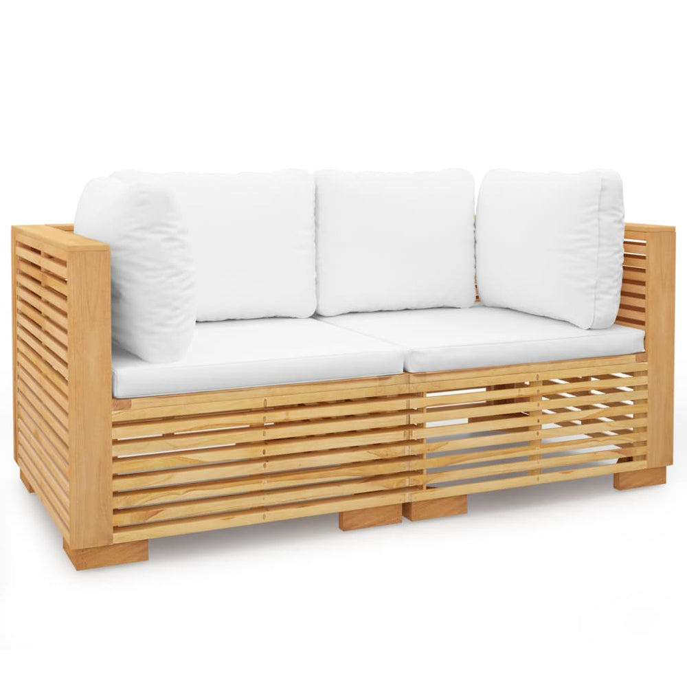 vidaXL Canapés d'angle de jardin avec coussins 2 pcs Bois de teck massif