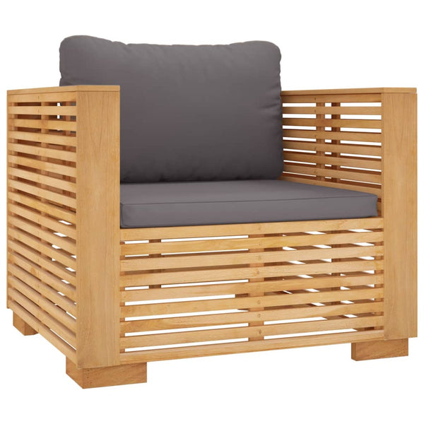 8-tlg. Garten-Lounge-Set mit Kissen Massivholz Teak