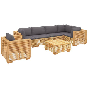 7-tlg. Garten-Lounge-Set mit Kissen Massivholz Teak