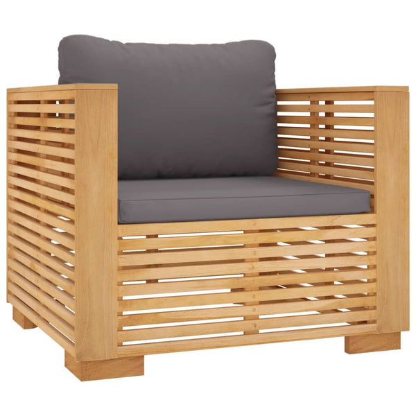 7-tlg. Garten-Lounge-Set mit Kissen Massivholz Teak
