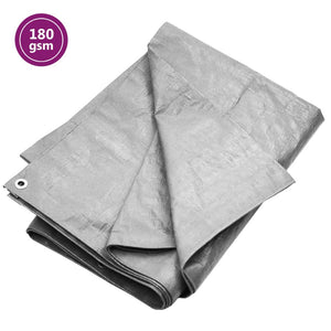 vidaXL Tarpaulin 180 g/m² 8x10 m Gray HDPE