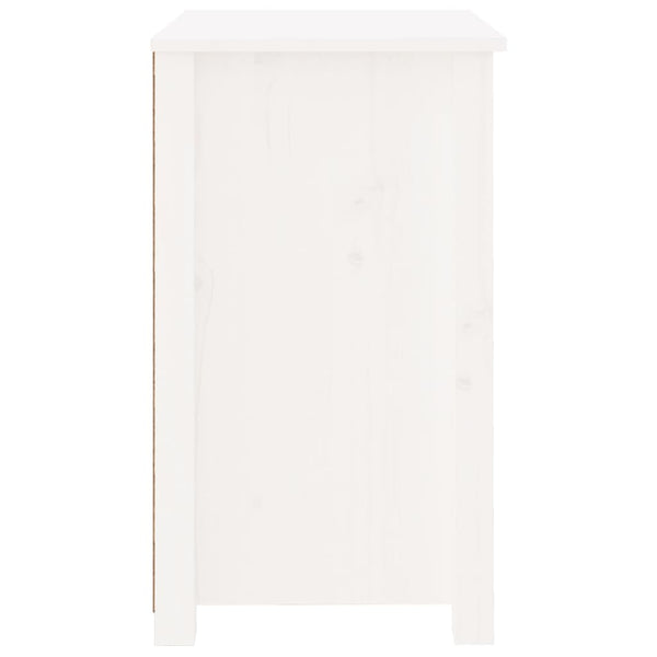 Weißer Nachttisch Kiefer Massivholz 50x35 cm