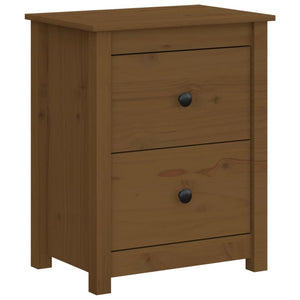 vidaXL Table de chevet marron miel 50x35x61,5 cm pin massif