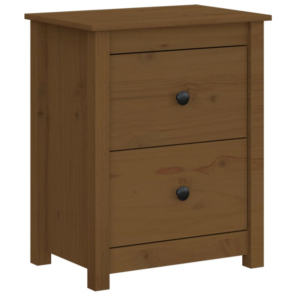 vidaXL Table de chevet marron miel 50x35x61,5 cm pin massif