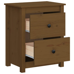 vidaXL Table de chevet marron miel 50x35x61,5 cm pin massif