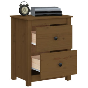 vidaXL Table de chevet marron miel 50x35x61,5 cm pin massif