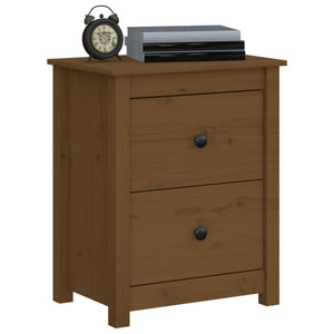 vidaXL Table de chevet marron miel 50x35x61,5 cm pin massif