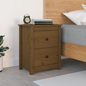 vidaXL Table de chevet marron miel 50x35x61,5 cm pin massif