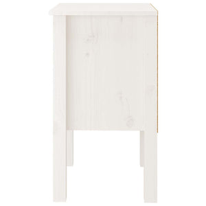 Weißer Nachttisch Kiefer Massivholz 40x35x61,5 cm