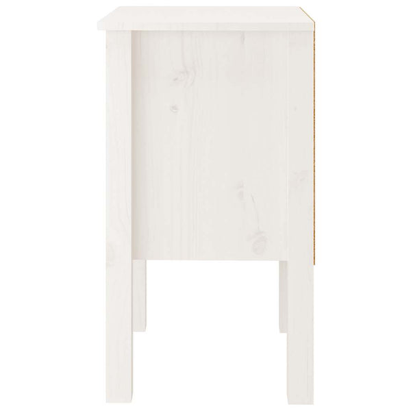 Weißer Nachttisch Kiefer Massivholz 40x35x61,5 cm