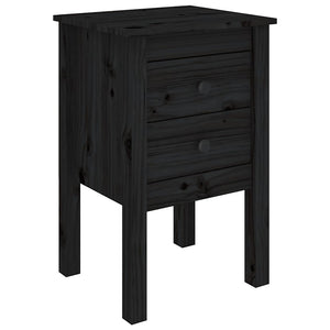 vidaXL Tables de chevet 2 pcs Noir 40x35x61,5 cm Bois de pin massif