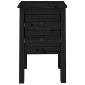 vidaXL Tables de chevet 2 pcs Noir 40x35x61,5 cm Bois de pin massif