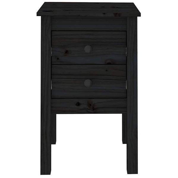 vidaXL Tables de chevet 2 pcs Noir 40x35x61,5 cm Bois de pin massif