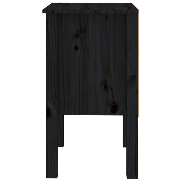 vidaXL Tables de chevet 2 pcs Noir 40x35x61,5 cm Bois de pin massif