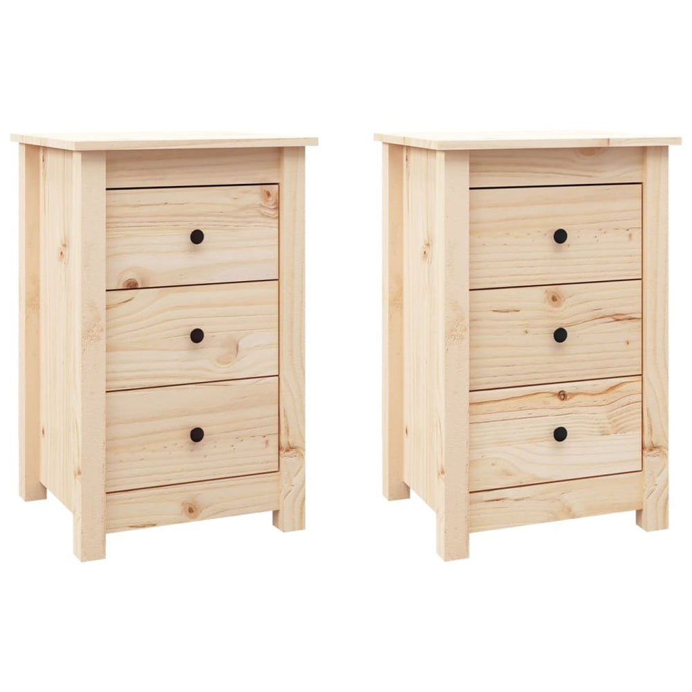 Nachttische Kiefer Massivholz, 2er Set