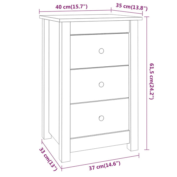 Nachttische Kiefer Massivholz, 2er Set