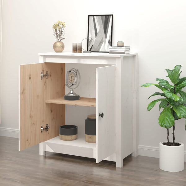 Weißes Kiefer Massivholz Sideboard 70x80cm