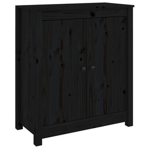 Schwarzes Kiefer Massivholz Sideboard 70x80 cm