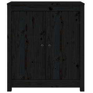 Schwarzes Kiefer Massivholz Sideboard 70x80 cm