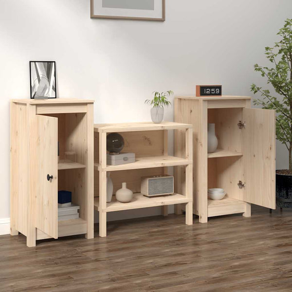 Massivholz Kiefer Sideboards 39x35x80cm, 2er Set
