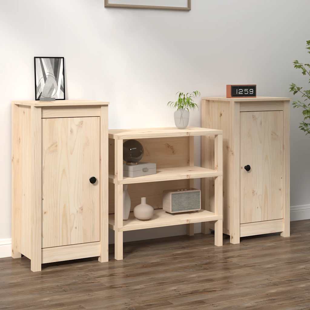 Massivholz Kiefer Sideboards 39x35x80cm, 2er Set