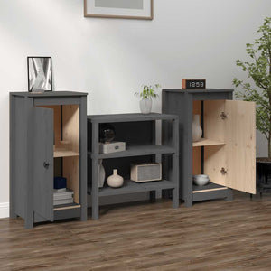 Graue Kiefer Sideboards, 2er Set
