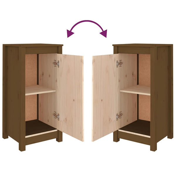 Honigbraune Kiefer Sideboards, 2er Set