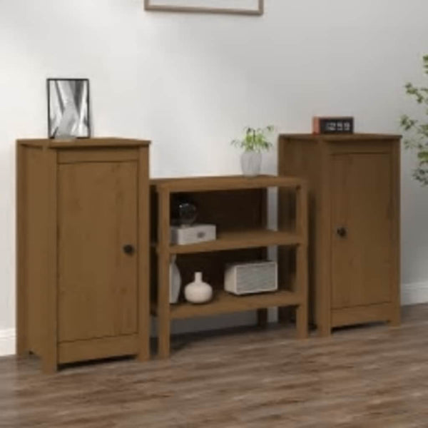 Honigbraune Kiefer Sideboards, 2er Set