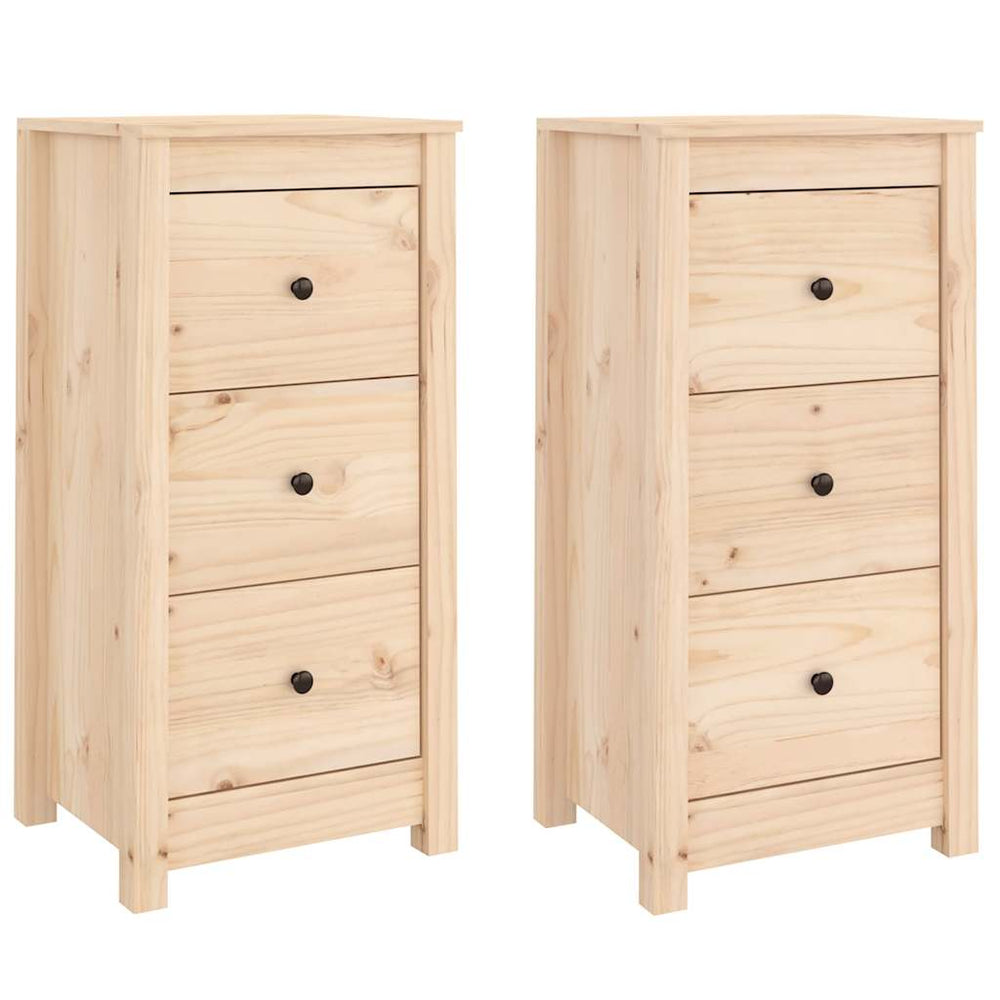 Massivholz Sideboards Kiefer 40x35x80cm, 2er Set
