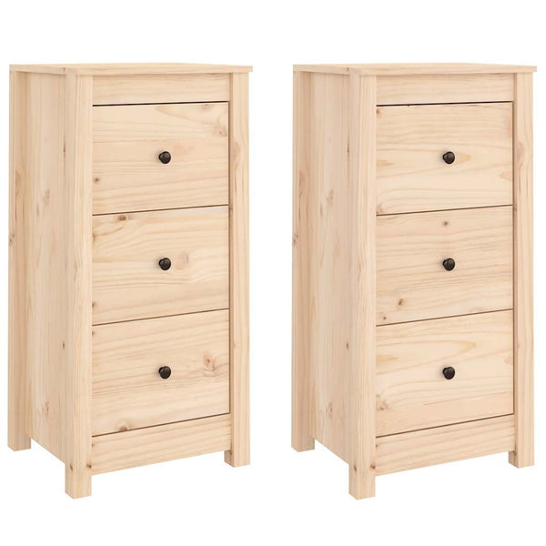 Massivholz Sideboards Kiefer 40x35x80cm, 2er Set
