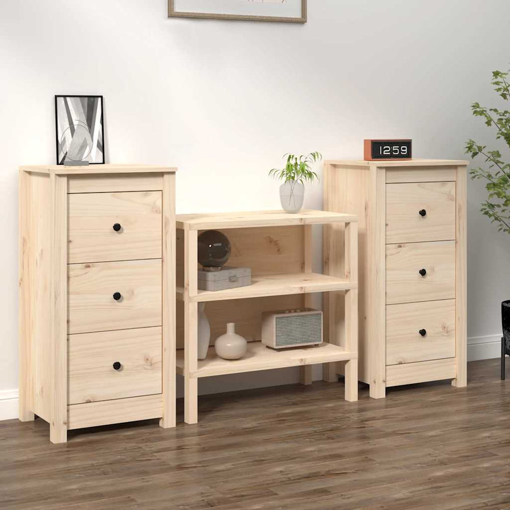 Massivholz Sideboards Kiefer 40x35x80cm, 2er Set