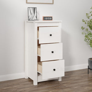 Weißes Kiefer Massivholz Sideboard 40x80 cm