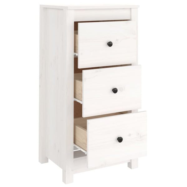 Weißes Kiefer Massivholz Sideboard 40x80 cm