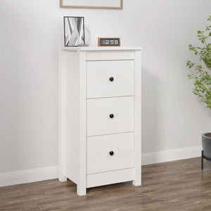 Weißes Kiefer Massivholz Sideboard 40x80 cm