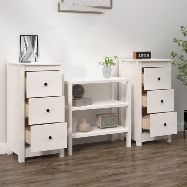 Weiße Kiefer Sideboards, 2er Set