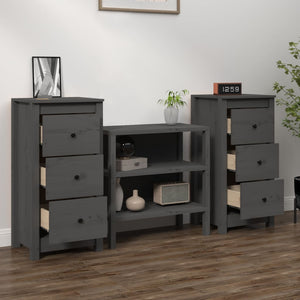 Graue Kiefer Sideboards, 2er-Set