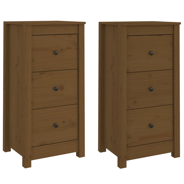 Honigbraune Kiefer Sideboards, 2er Set