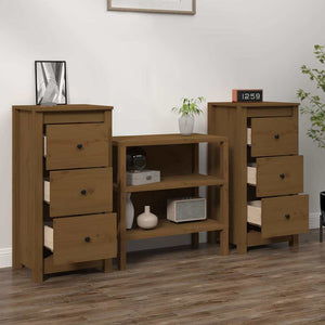 Honigbraune Kiefer Sideboards, 2er Set