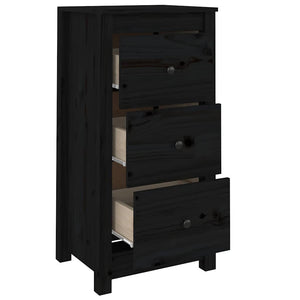 Schwarze Kiefer Sideboards, 2er Set