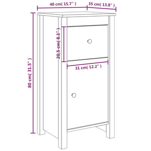 Honigbraunes Kiefer Sideboard 40x80 cm