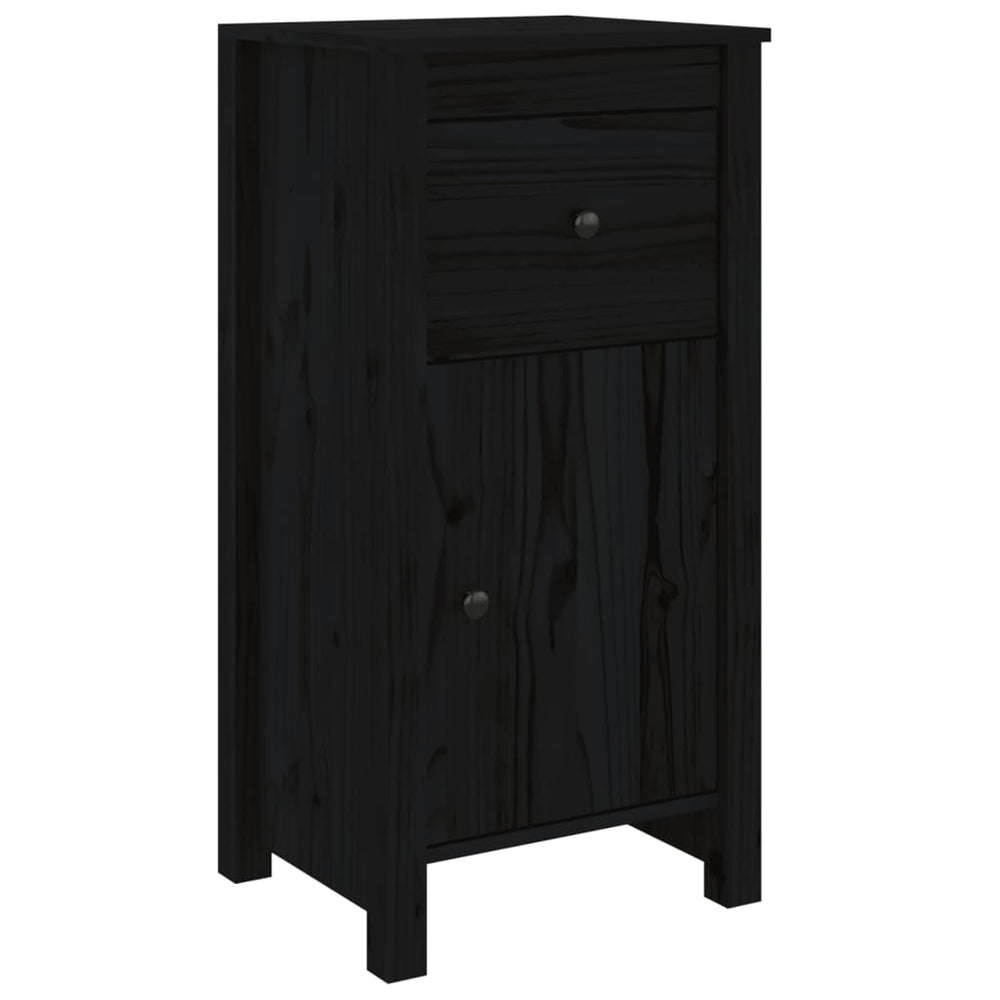 Schwarzes Kiefer Massivholz Sideboard 40x80 cm