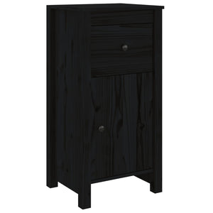 Schwarzes Kiefer Massivholz Sideboard 40x80 cm