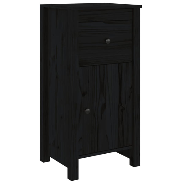 Schwarzes Kiefer Massivholz Sideboard 40x80 cm